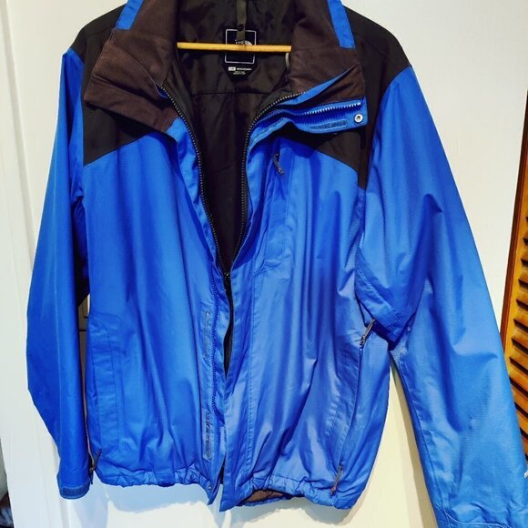 North Face Antora Rain-Wind Jacket Mens SZ L/G Blue and Navy Recycled Materials - Picture 1 of 7